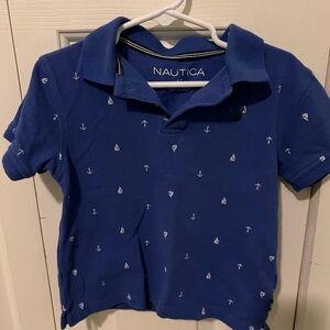 Nautica Blue Polo Shirt with Nautical Print